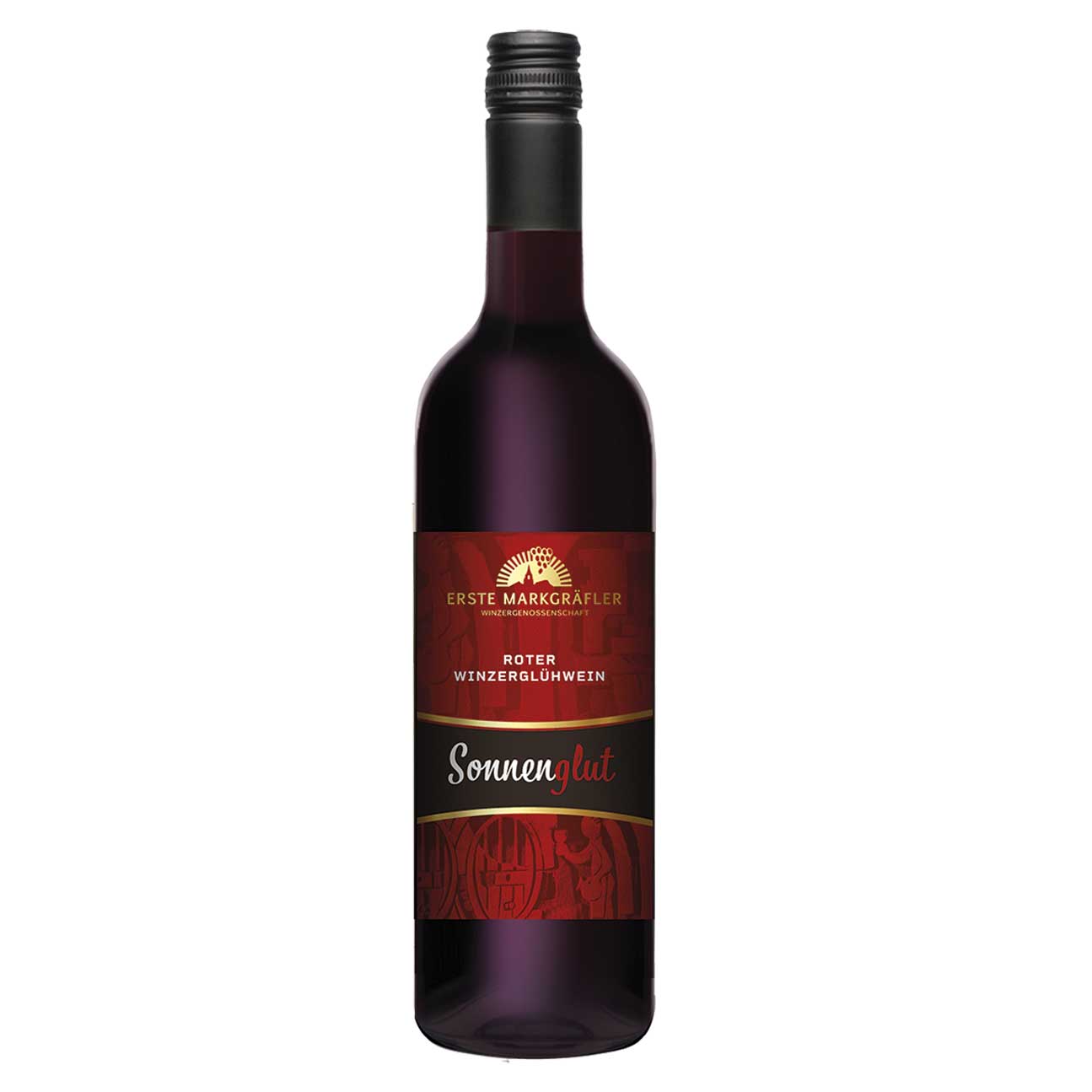 1 Flasche Roter Winzerglühwein - Sonnenglut Premium Glühwein, 0,75l